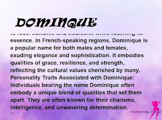 ▷ meaning of the name DOMINQUE (✔)