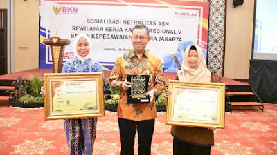 Provinsi Lampung Terima Penghargaan BKN Award  Juara 1 Kategori Penerapan Pemanfaatan Data Sistem Informasi dan CAT