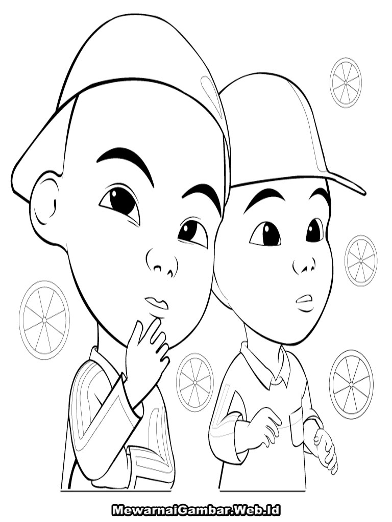 Mewarnai Gambar Upin Dan Ipin  Mewarnai Gambar