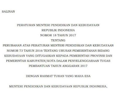 Permendikbud Nomor 18 Tahun 2017