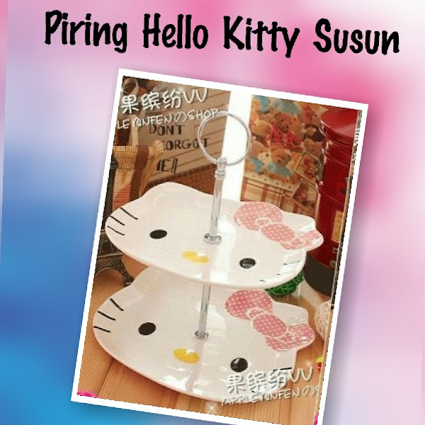 Piring Hello Kitty Susun Murah Grosir Ecer Pink 