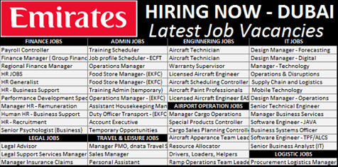  Latest Job Vacancies in Emirates Group 