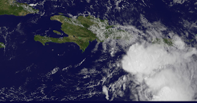 Satellitenfoto Tropensturm Erika Dominikanische Republik HQ