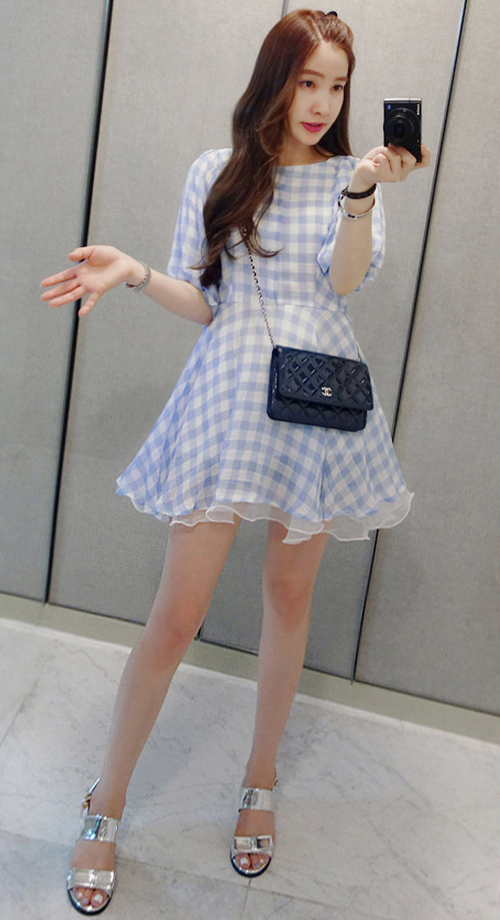 Checkered Ruffled Dress