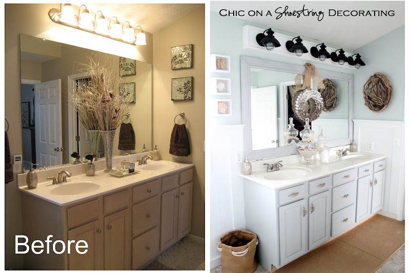 painted bathroom vanity DIY Lantern light fixture by Chic on a  title=