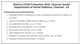 Chennai DCPU Recruitment 2022 11 Assistant-DEO Posts