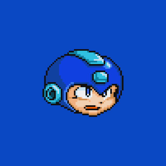 Mega Man Head  (49 x 41 px) - Free Pixel Wallpaper
