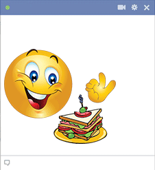 Emoticon with sandwich