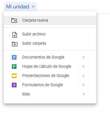 crear carpeta publica google drive