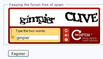 CAPTCHA gimpier clive