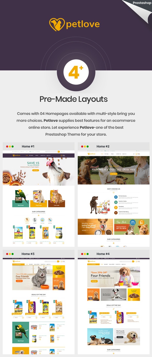 Pet Food Store Responsive Prestashop Theme