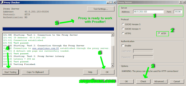 add proxy and check proxy if works
