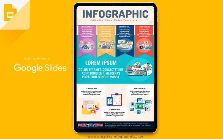Google Slides informative infographic template with creative design