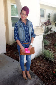 Denim, animal print, studs
