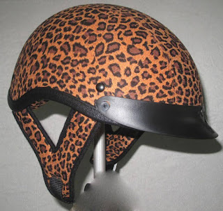 Leopard Fabric Motorcycle Helmet