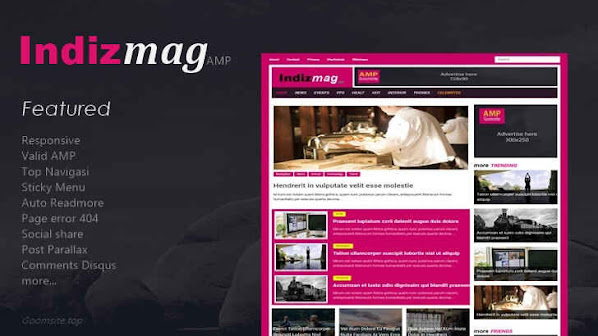 Ladingpage Indizmag Valid AMP Responsive Blogger Template