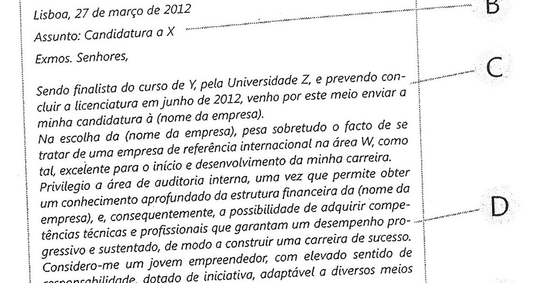 Serviço de Psicologia e Orientação: Estrutura da Carta de 