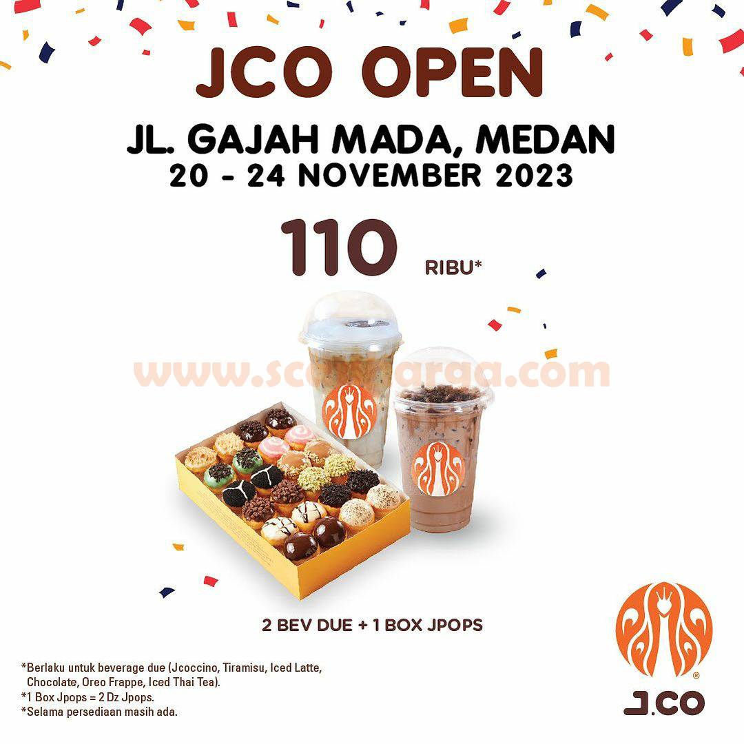 JCO GAJAH MADA MEDAN PROMO GRAND OPENING – 1 BOX JPOPS + 2 BEVERAGES RP. 110.000