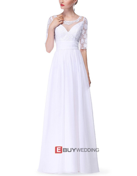 Inexpensive Long Chiffon Mother Dresses Sleeves