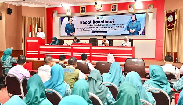 Rakor TP PKK Perdana, Zita Anjani : Lampung Selatan Harus Juara Satu