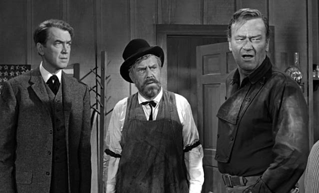 James Stewart, Edmond O'Brien and John Wayne