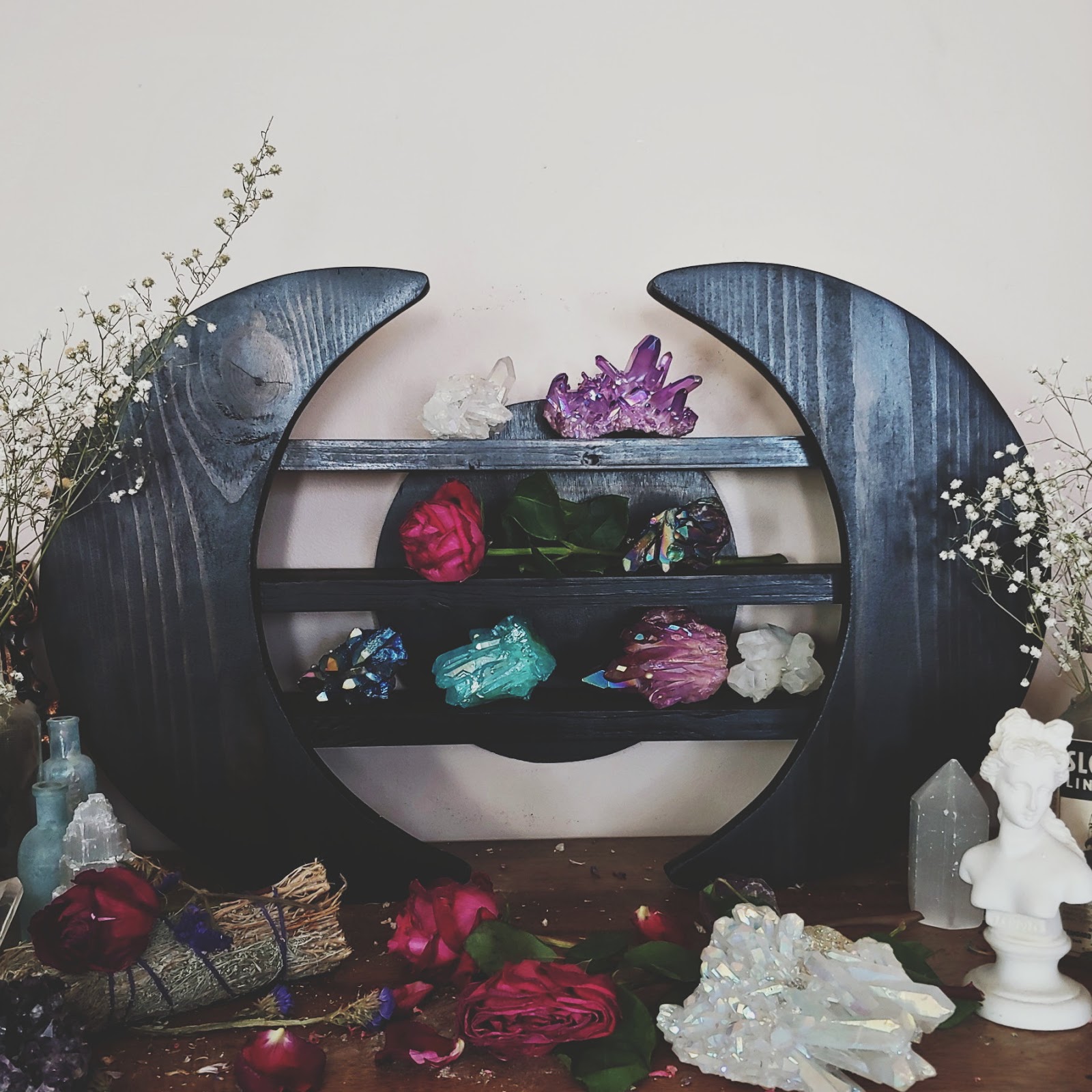 Wooden Ophelia moon art 