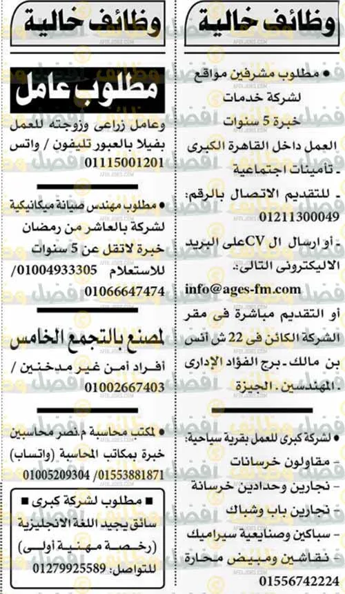 وظائف أهرام الجمعة 28-7-2023 لكل المؤهلات والتخصصات بمصر والخارج