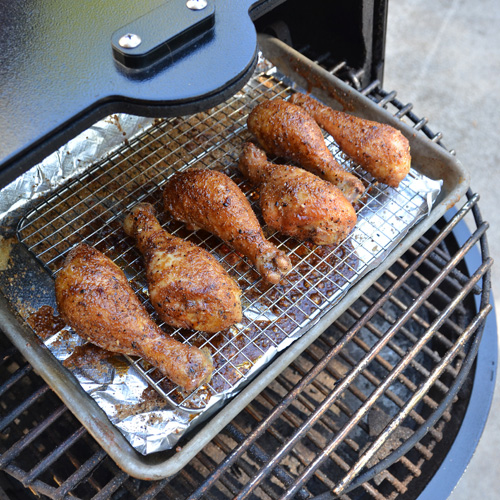 Fiery Asian Drumsticks with Mushroom Faux Stir Fried Rice on the Grilla pellet grill