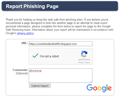 Melapokan halaman phishing