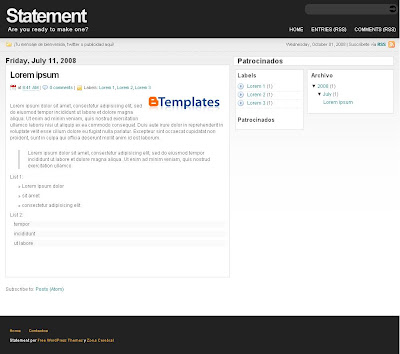 Statement Blogger Template