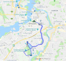 Map Of Bike Tour of Ottawa Tulip Festival