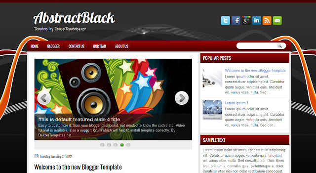 Abstract Black Blogger Template