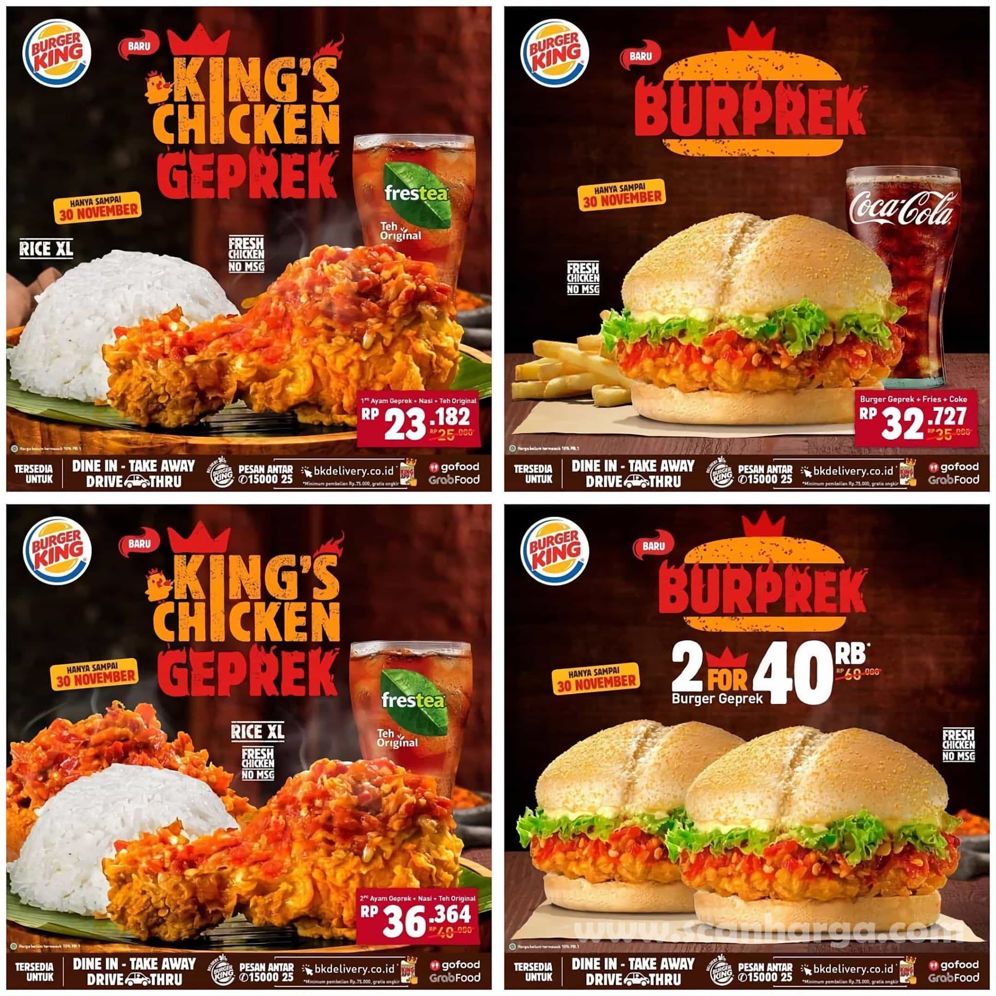 Burger King BUPREK & CHICKEN GEPREK mulai dari Rp 23.182,- hingga 30 November 2020 2