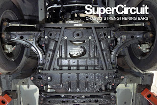 Front undercarriage of the Perodua Aruz with the SUPERCIRCUIT Front Under Brace installed.