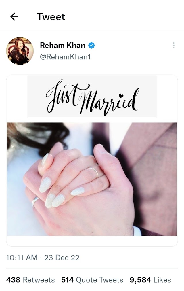 Reham Khan Announced her Third Marriage 