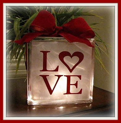 Craft Ideas Glass Blocks on This Is A Darling Little Valentine S Decoration  A Glass Love Block