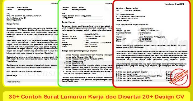 30+ Contoh Surat Lamaran Kerja Disertai 20+ Design CV