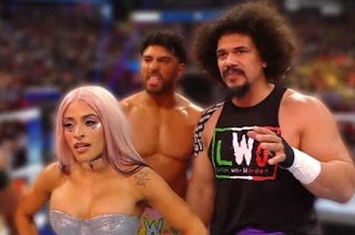 Zelina Vega, Joaquin Wilde y Carlito en WWE Smackdown.