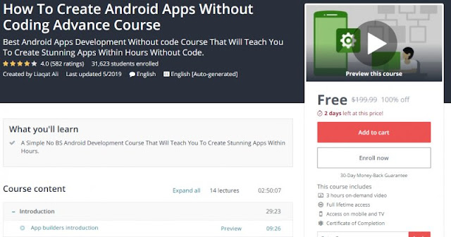 [100% Off] How To Create Android Apps Without Coding Advance Course| Worth 199,99$