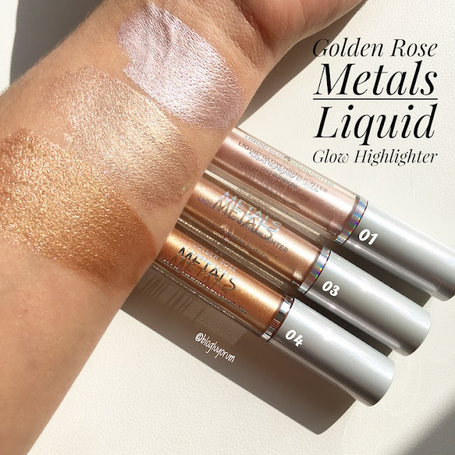 golden rose metals liquid glow highlighter metalik likit aydınlatıcı 01-03-04 incelemesi