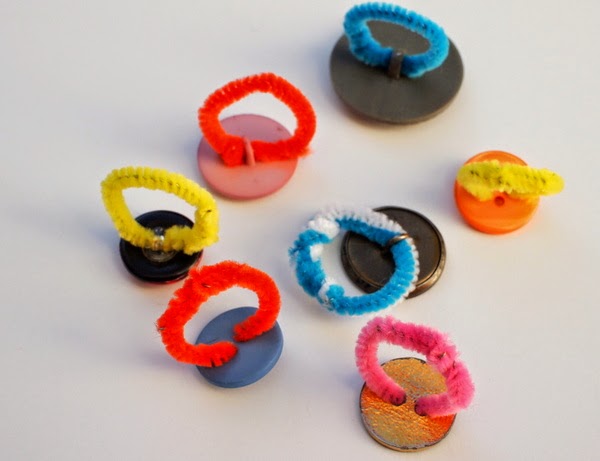 easy to make kids button ring jewelery craft