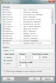 WinCC-OA window to select new manager for project