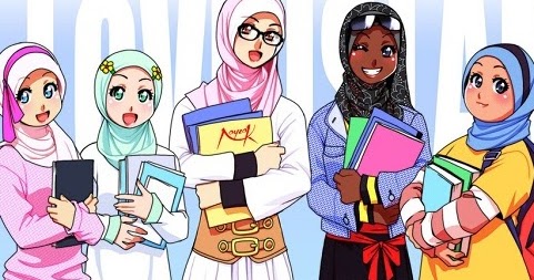 Gambar gambar kartun muslim dan muslimah Anak  Gambat 