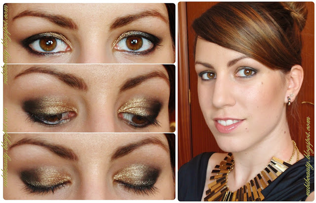 Rubibeauty tutorial makeup look maquillaje noche gold night star paso a paso ojos