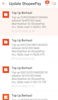 cara top up shopeepay