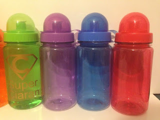 Green, Purple, Blue, Red Water Bottles