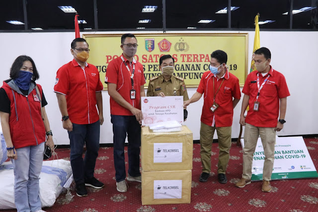 Gugus Tugas Covid-19 Provinsi Lampung Terima Bantuan Dari PT GGP, PT Telkomsel dan Dinas PSDA