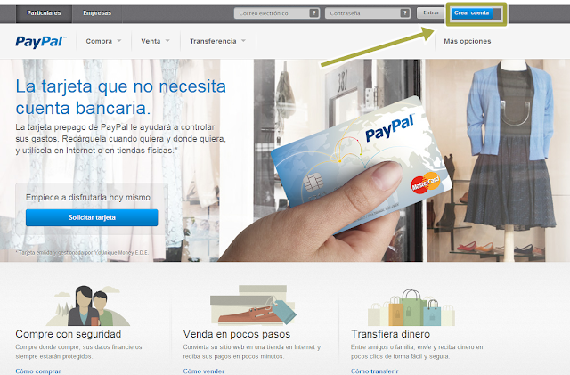 como crear una cuenta en paypal 1