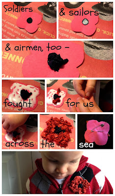 Poppy Crafts & Song for #RemembranceDay / #VeterensDay - simple enough for preschooler