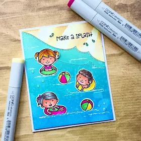 Sunny Studio Stamps: Beach Babies Customer Card by Tina